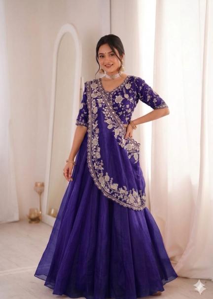 HB 191 Crunshi Purple Party wear lehenga choli suppliers